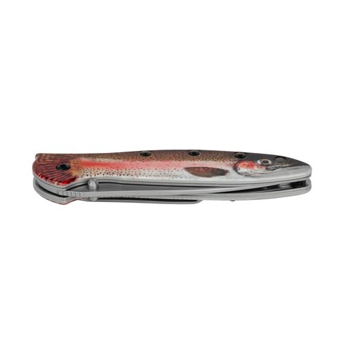 Kershaw Leek Folding Pocket Knife, 3" Sandvik 14C28N Blade, Aluminum Handle, Slim and Versatile Tool, Made in the USA (Trout)