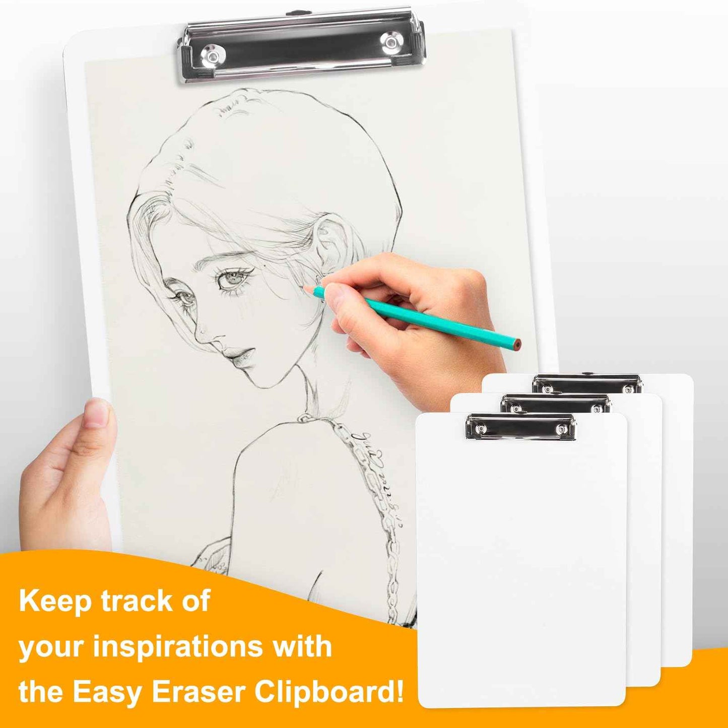 Macroclo Dry Erase Wood Clipboard 20 Pack, Hardboard Clip Board 8.5x11 for Classroom, Students, Kid, Size 9" x 12.5", Double-Sided White Board, with Low Profile Clip, Office & School Supply