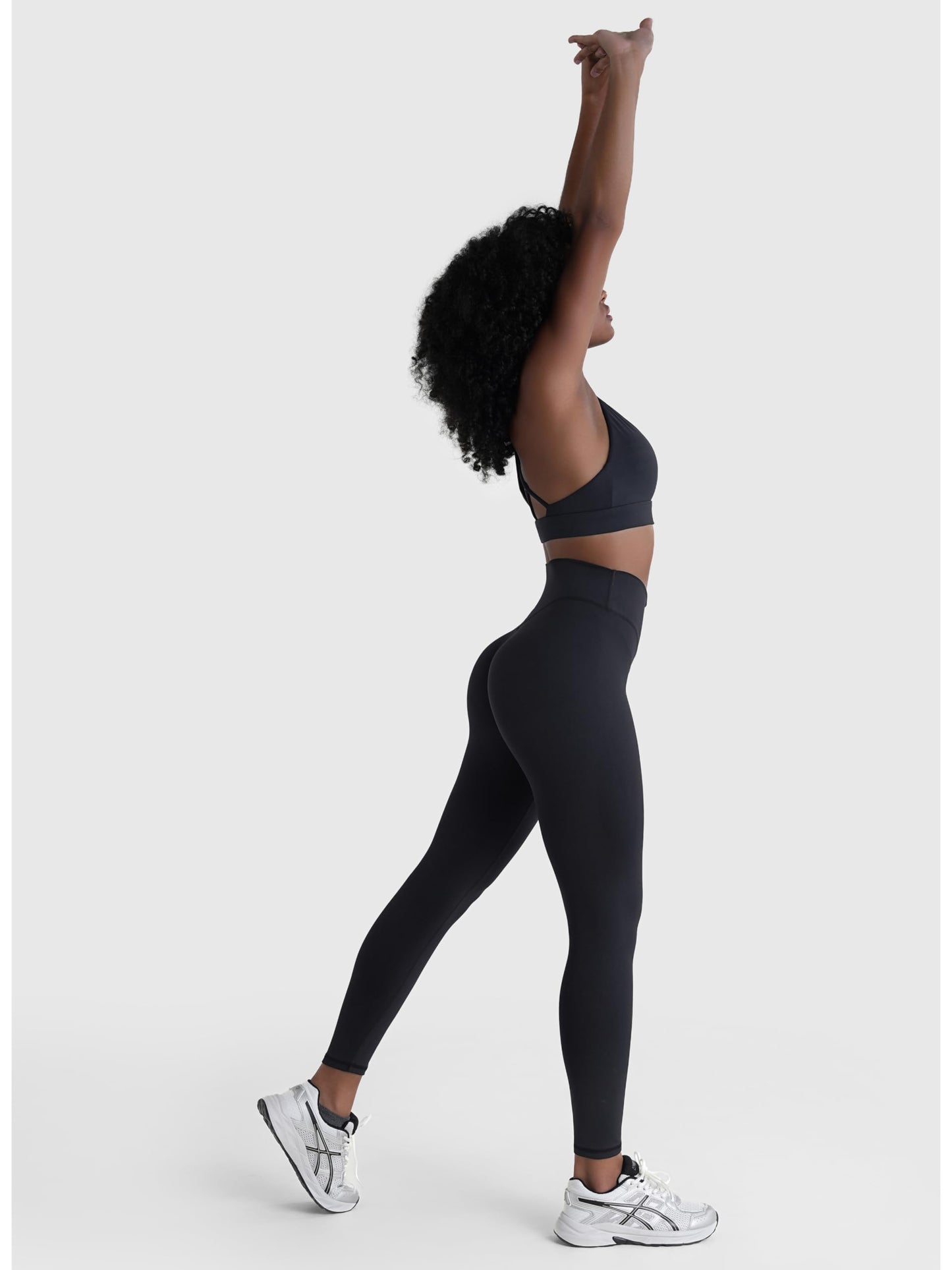 Sunzel Sustainable Butt Lifting Leggings for Women, No Front Seam High Waist Tummy Control Booty Sculpting Workout Yoga Pants 25'' Black Medium