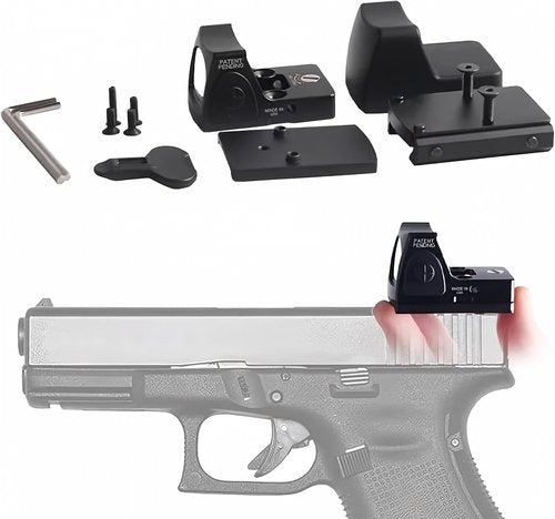 GOTICAL CNC-Machined Fiber Optic Handgun Sights - Front & Rear for Glock Pistols | Mini Red Dot Compatible