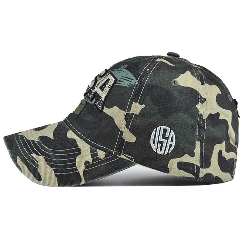 Ptduabenlu American Flag Baseball Cap for Men Women USA Embroidery Washed Adjustable Cotton Dad Hat Woodland Camo