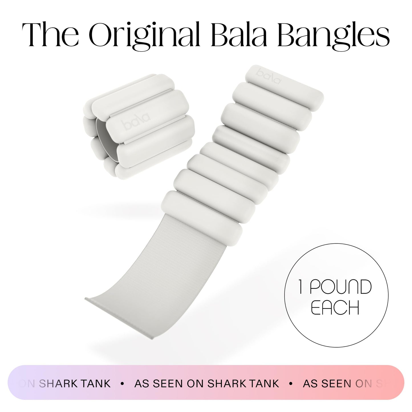 Bala Bangles Wrist & Ankle Weights for Women & Men 1 Lb, Home Gym Equipment