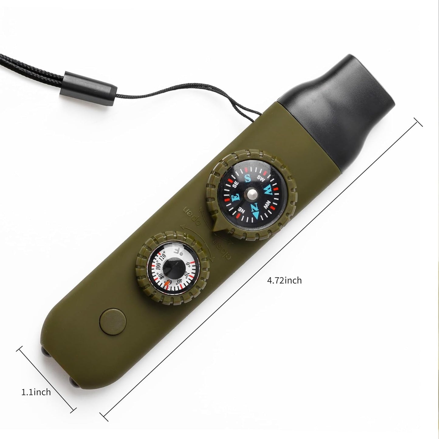 Skiennix Multifunctional Survival Whistle - Emergency Safety Gear with Compass & Thermometer | Ideal for Hiking, Camping, Boating