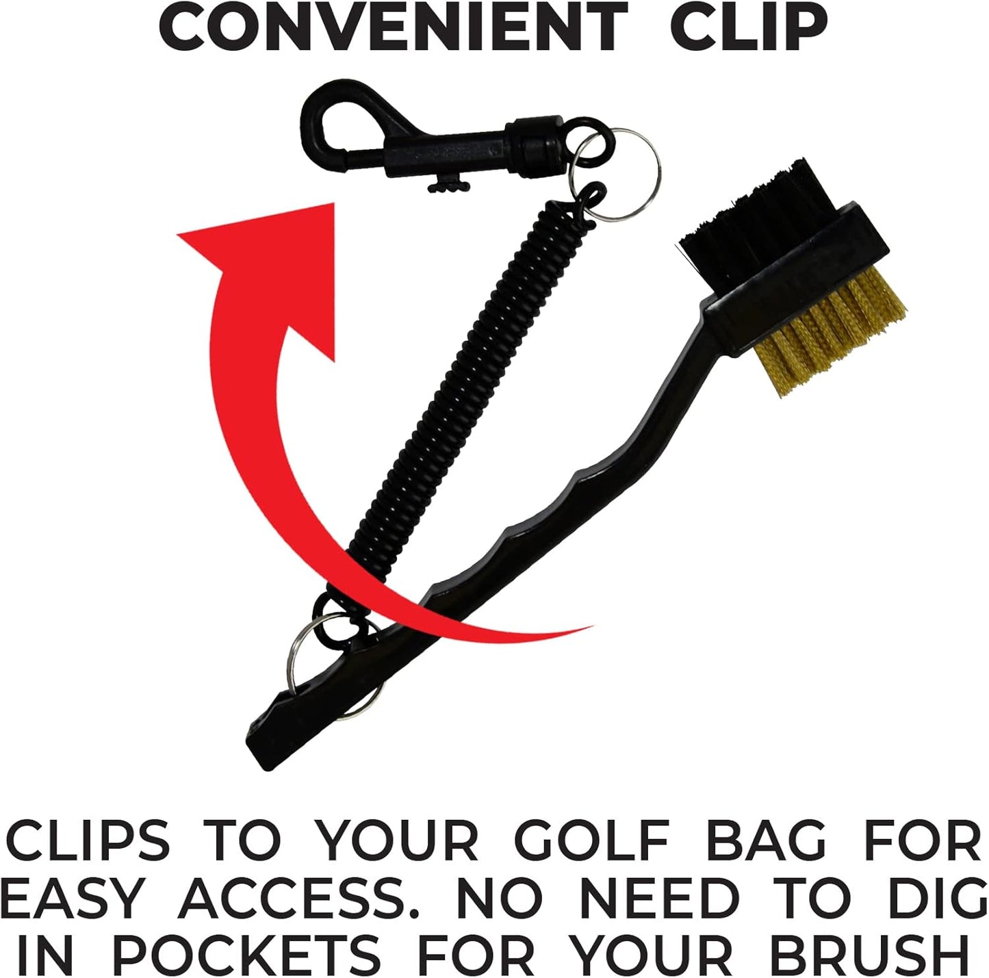 PrideSports Golf Club Cleaning Brush - Essential Tool for Optimal Performance | Black