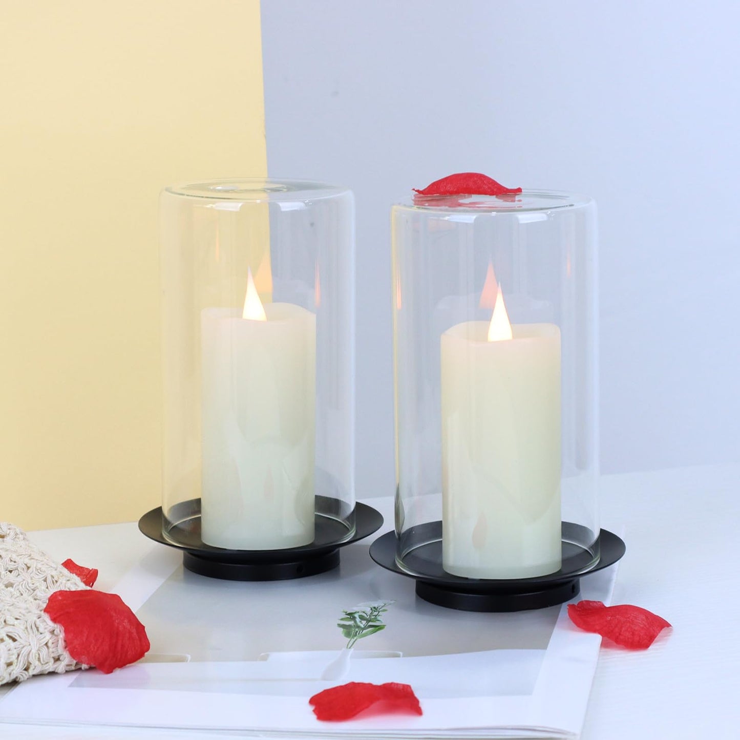 TECHLONG Flameless Candles Battery Operated with Remote Timer, 3D Moving Flame Flickering, Last 400+ Hours, 2" x 4" Ivory Real Wax Electric LED Candle for Christmas Home Wedding Decor, 2 Pack