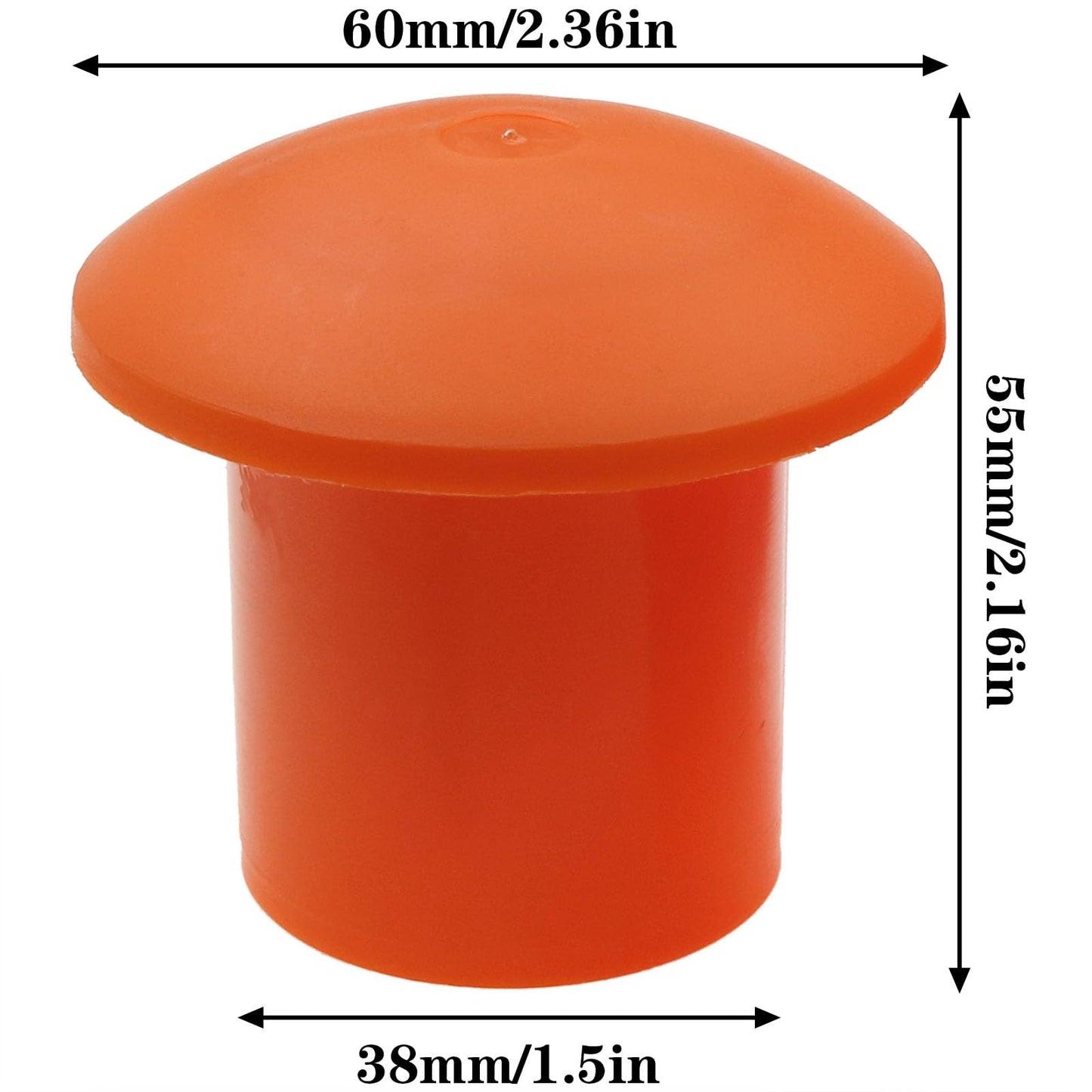 safycaby 14 PCS Plastic Reinforced Survey Rebar Cap Orange Rebar Safety Caps Mushroom Survey Rebar Cap for Diameter 10-25MM Rebar Orange