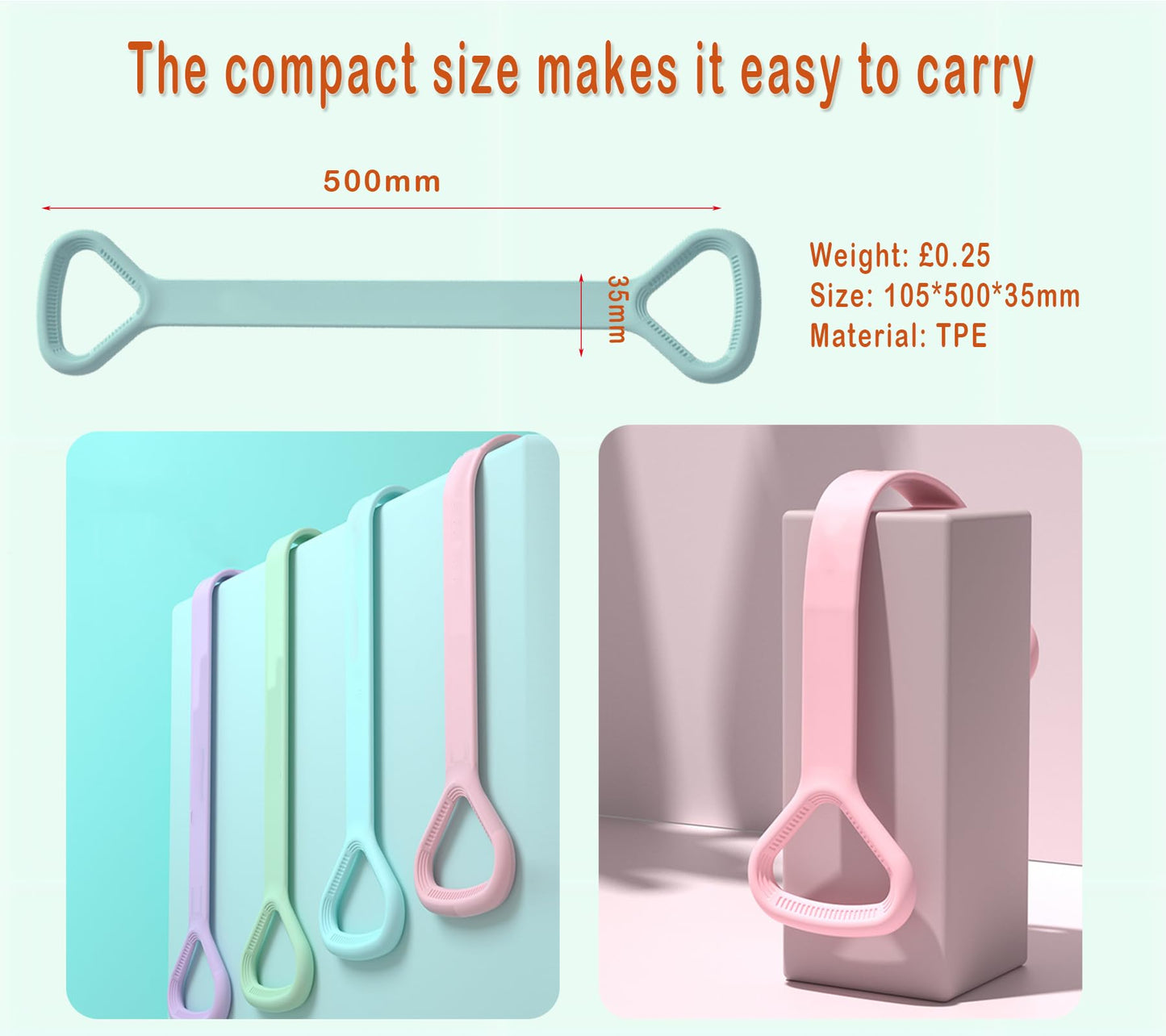 Figure 8 Resistance Band, Elastic Yoga Stretching Band, Non-Slip Exercise Fitness Band for Workout, Physical Therapy, Home Gym Training(Pink)