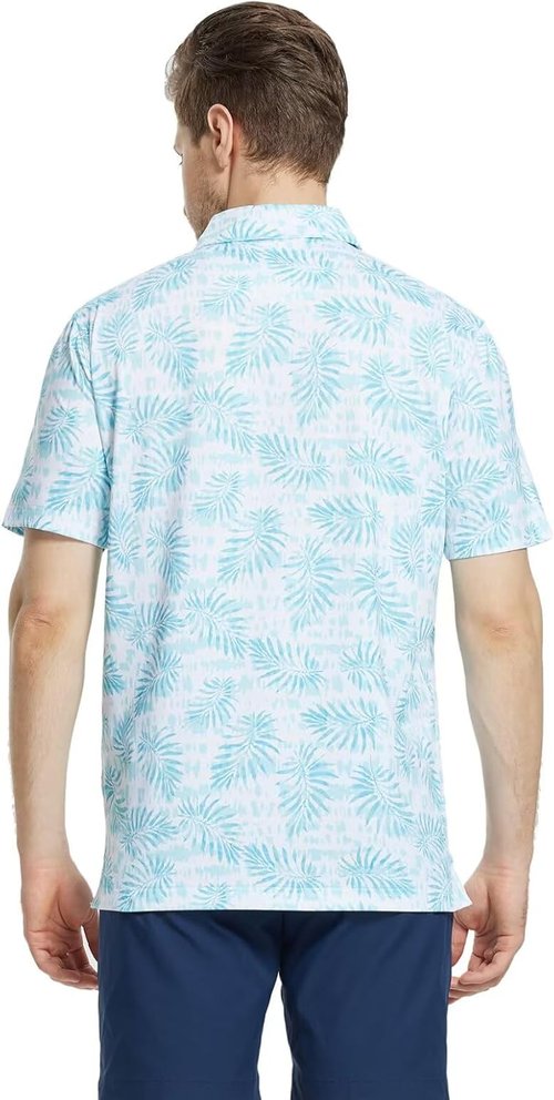 M MAELREG Men's Golf Polo Shirt - Short Sleeve Moisture-Wicking Performance with Stylish Print Patterns