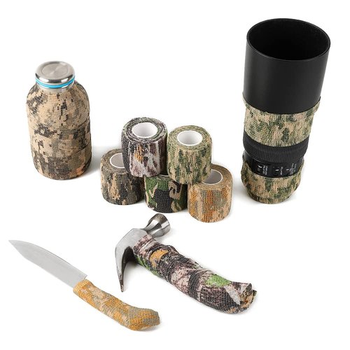 12 Pack Self Adhesive Bandage Wrap, Camouflage Cohesive Tape (Light Green