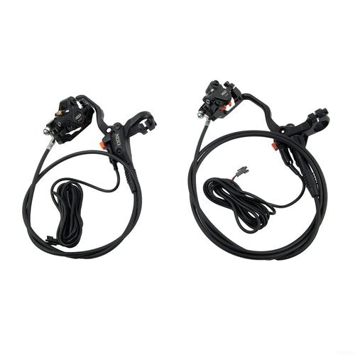 E-Bike Hydraulic Disc Brake Set Electric Power Control Shifter, Aluminum Front 140/160mm Rear 160/180mm Brake Rotors, Left/Right-Front/Rear Braking Direction For Scooter And Motorcycle(front+rear)