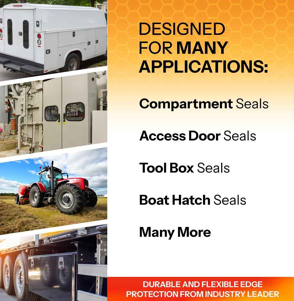 Trim-Lok Trim Seal with Top Bulb – Fits 1/8” Edge, 5/8” Bulb Seal Diameter, 25’ Length – PVC Plastic Trim with EPDM Rubber Seal, Easy to Install for Cars, Boats, RVs, Trucks, and Home Applications