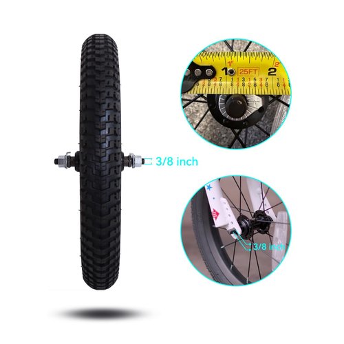 JOYSTAR 12 Inch Kids Bike Front Wheels Replacement with 12 Inch Air Rubber Tire Black Don't Fit with Huffy Bike