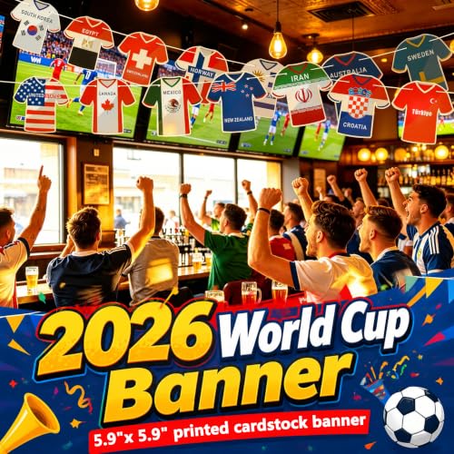 World Cup Jersey-Shaped Flag Banners - 48 Country Decorations