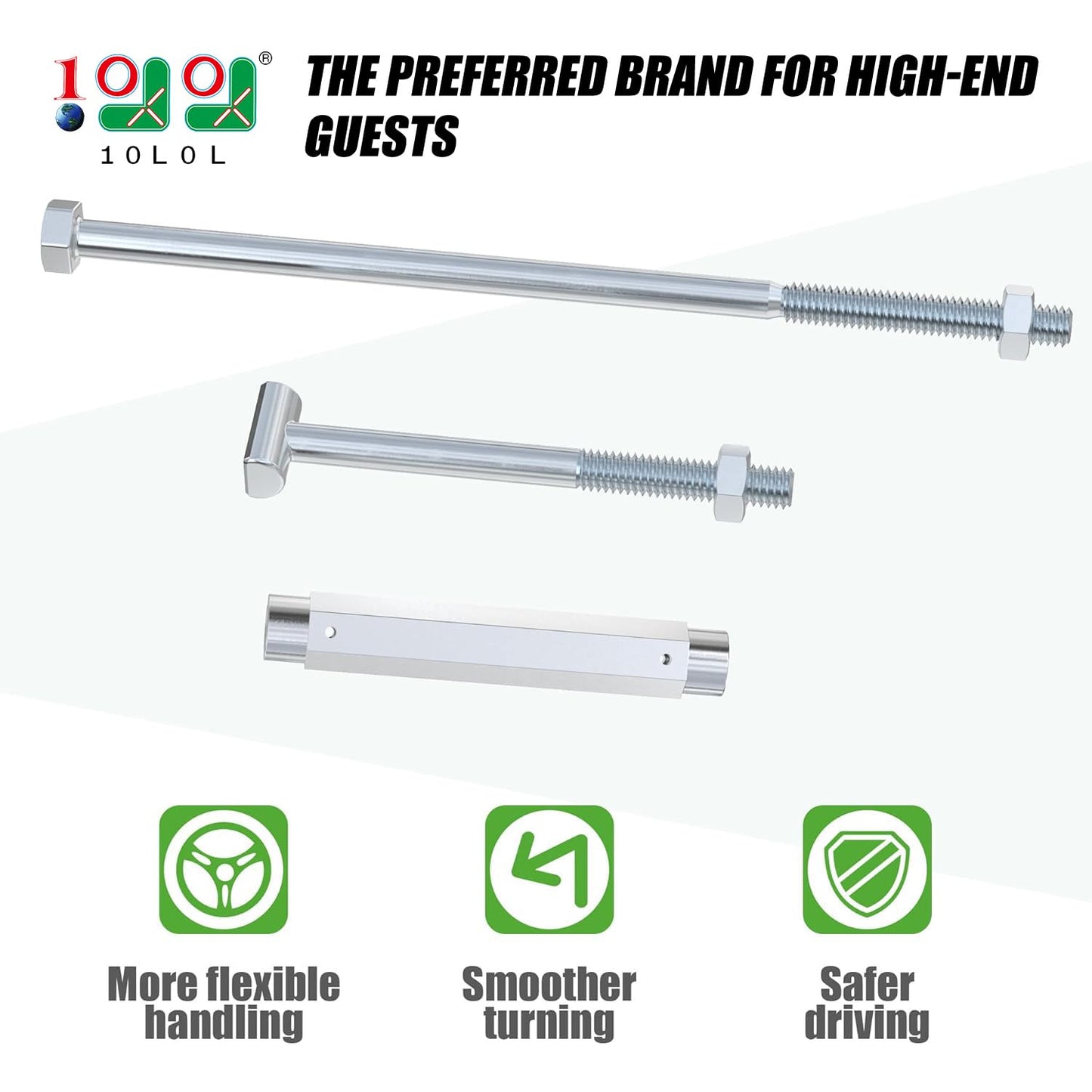 10L0L Golf Cart Brake Equalizer Rod Kit for Club Car Precedent (2004-up) Tempo (2018-up), Replacement Parts 102594301, 102559401, 102297901