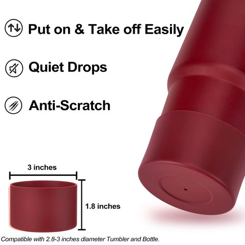 HYZ 8 Piece Accessories for Stanley Cup, Silicone Spill Proof Stopper Set and Protective Boot Including Straw Cover Cap for Stanley H2.0 20oz 30oz 40oz Tumbler, Cranberry