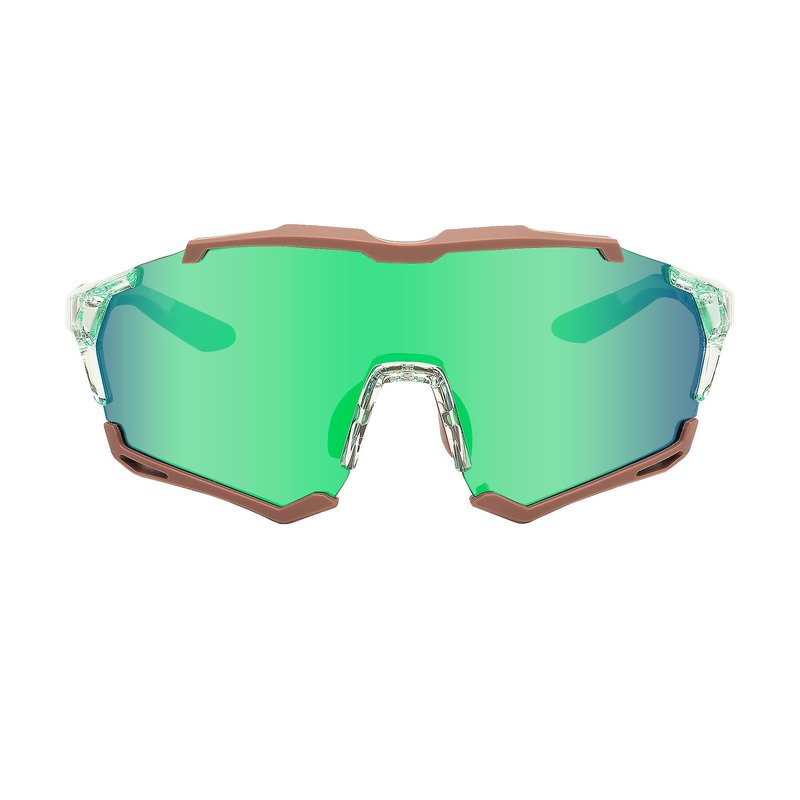 AMBEYE Sports Sunglasses – UV400 REVO Mirror Lens, Ultra-Light TR90 Full Frame, Adjustable Nose Pads, Anti-Slip Arms – Cycling Running Hiking Triathlon – green