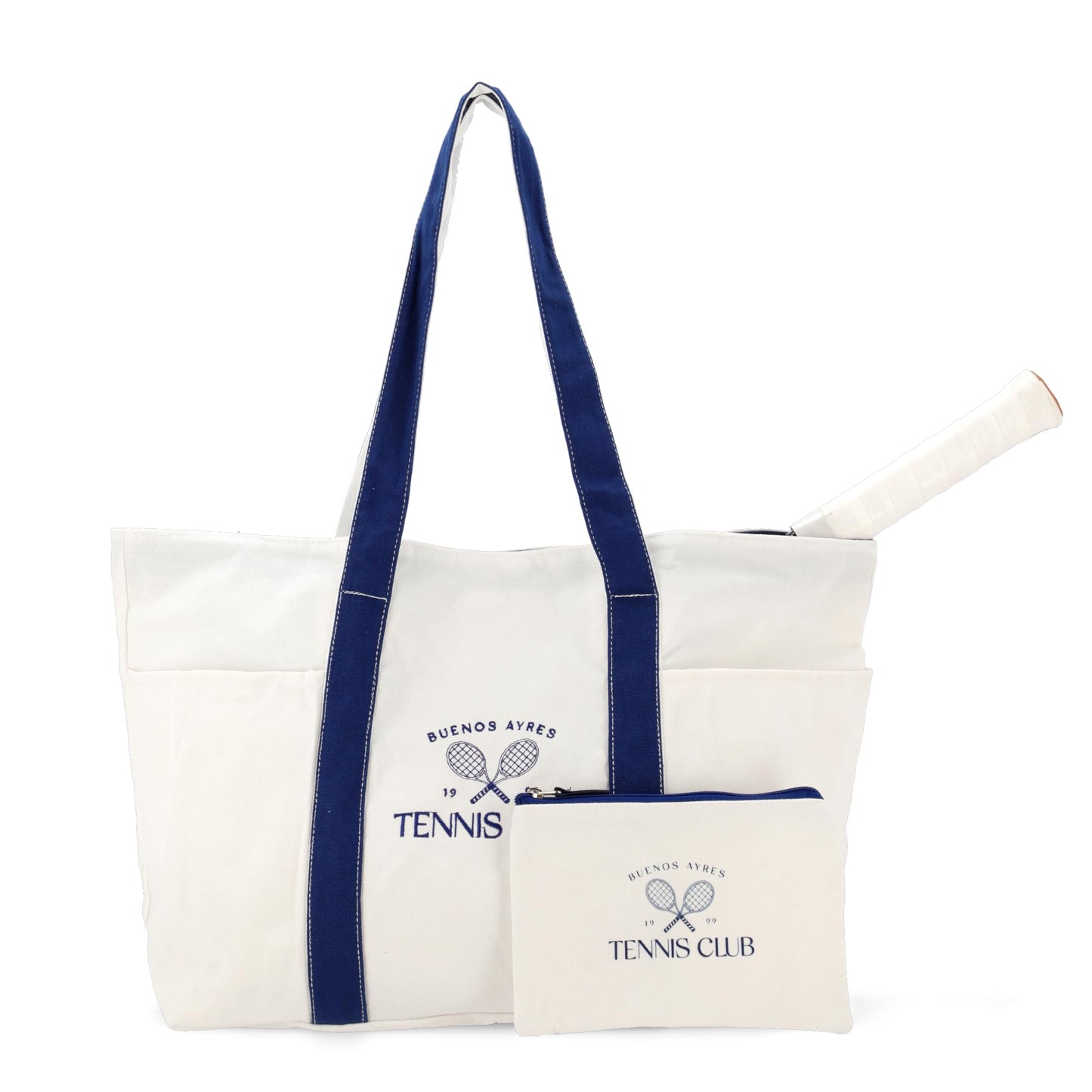 AYRES OUTDOOR Tennis Tote Bag for Women – Large Racket Bag with Pockets, Carry-On Travel Sleeve & Cosmetic Pouch – Perfect for Court, Gym & Travel (W&Blue)