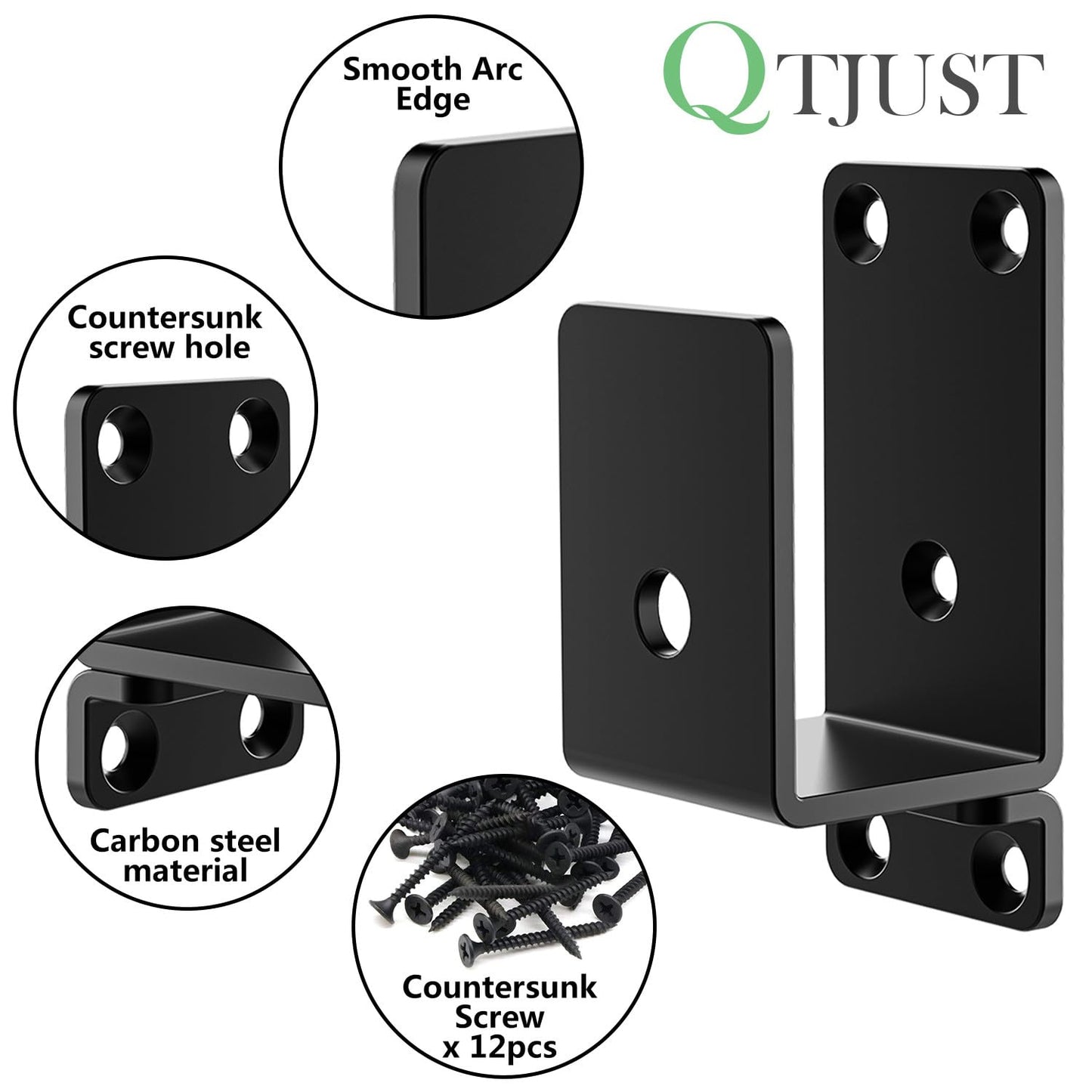 2Pcs 2x4 Door Barricade Brackets ,Heavy Duty Door Security Bar ,Drop Open Bar Holder Steel U Bracket, Bracket for Home Security,Door Brace, Home, Garage, Barn, Shed