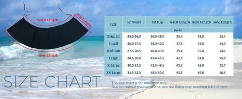 JadeRich Women's Wrap Skirt Bikini Cover-Up - Stylish Overlapped Side Tie Design | Beach Swimwear