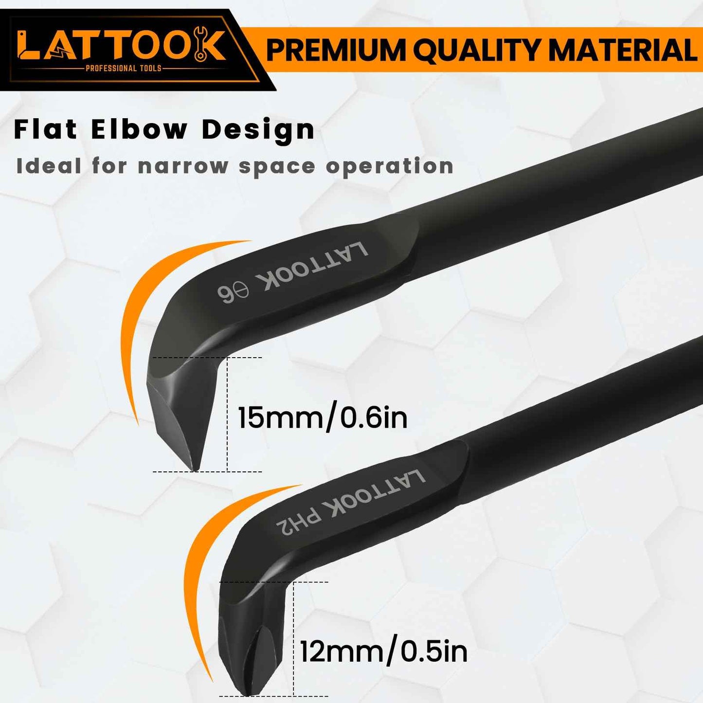 LATTOOK Right Angle Offset Screwdriver Set, 5PCS 90 Degree Z-Type & L-Type Double End Low Profile With Phillips and Slotted for Tight Narrow Space