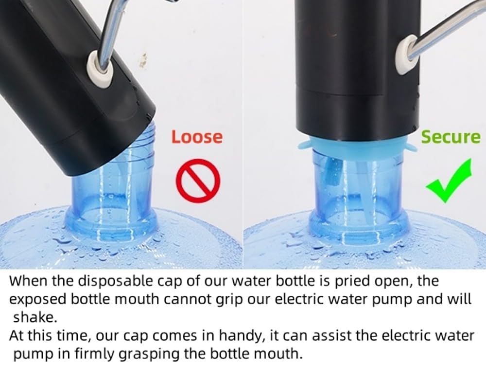 Myvision Replacement Hose & Cap for Electric Water Dispenser Pump, Contains Food Grade Silicone 5 Gallon Water Bottle Cap ×1 and Food Grade Hose ×1 Extended and Thickened Total Length 2.8 FT