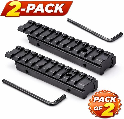 Gotical Low Profile 11mm / 3/8" Dovetail to Picatinny Rail Adapter Converter Durable Item (Pack of 2)