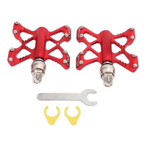 Gavigain 1 Pair Quick Release Pedals, Aluminum Alloy Bike Bearing Pedals, Pedals for Road Mountain Folding Bikes (Red (Boxed))