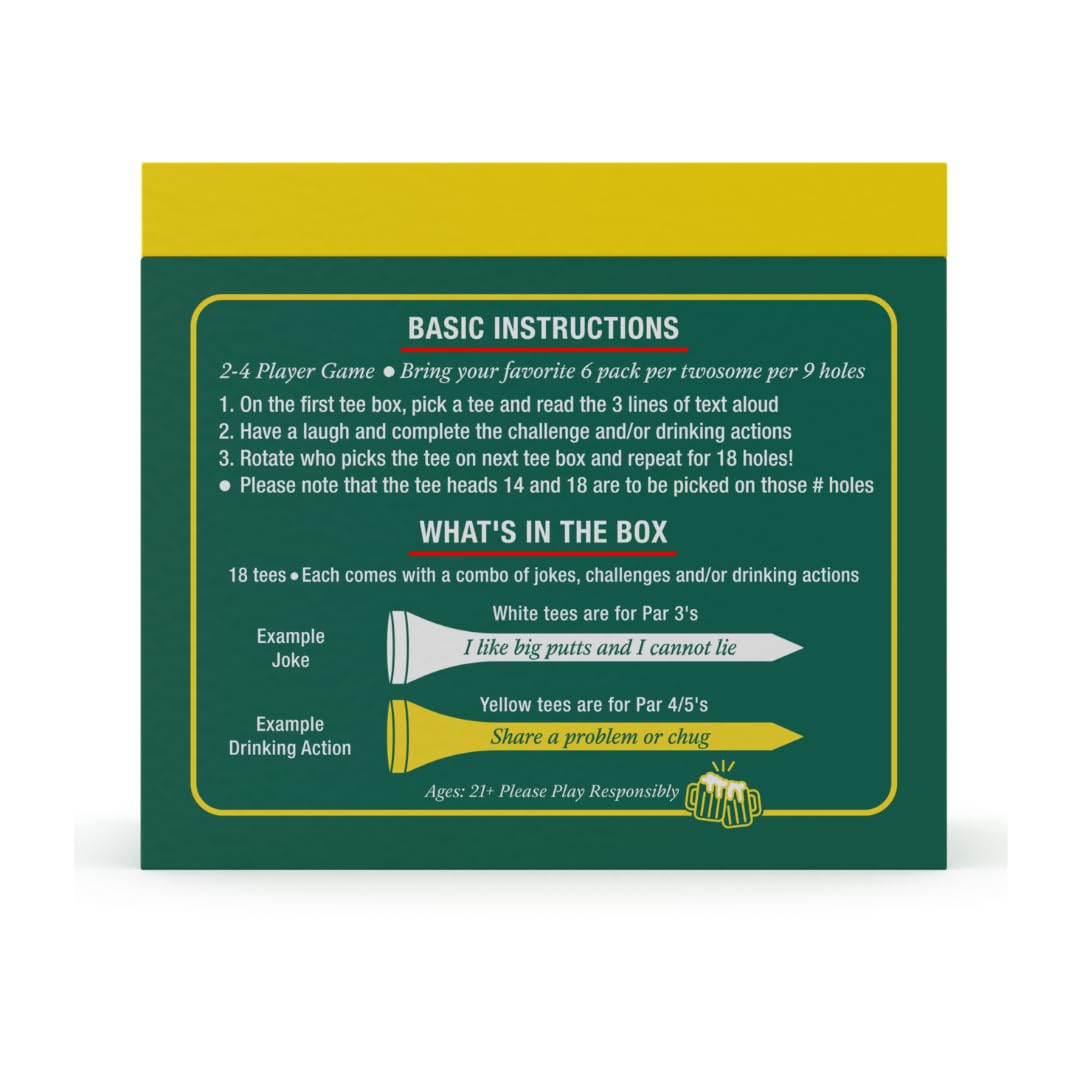 Bogeys and Beers | Golf Tees with a Twist | Play While You Golf | Fun Interactive On-Course Golf Tee Based Drinking Game | Perfect Golf Gift | Bachelor Party Novelty