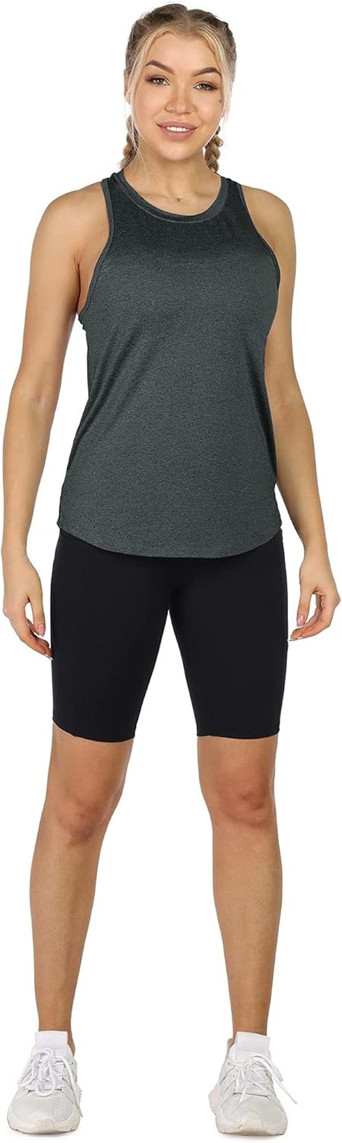 Icyzone Women's Racerback Workout Tank Tops - Athletic Yoga & Running Shirts (Set of 3)