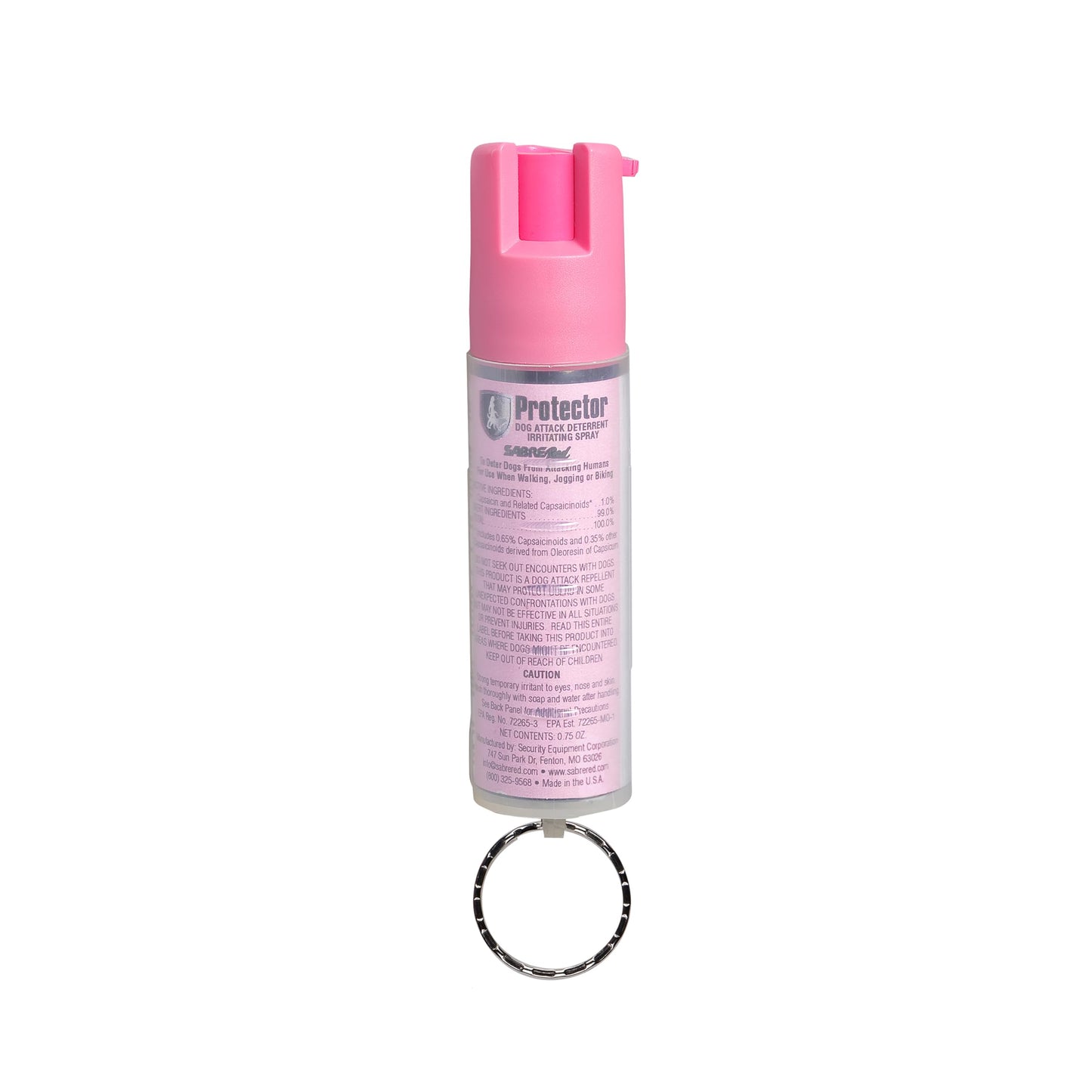 SABRE RED SABRE Protector Dog Spray with Key Ring, 14 Bursts, 12-Foot (4-Meter) Range, Humane Dog Attack Deterrent, Maximum Strength Allowed By EPA