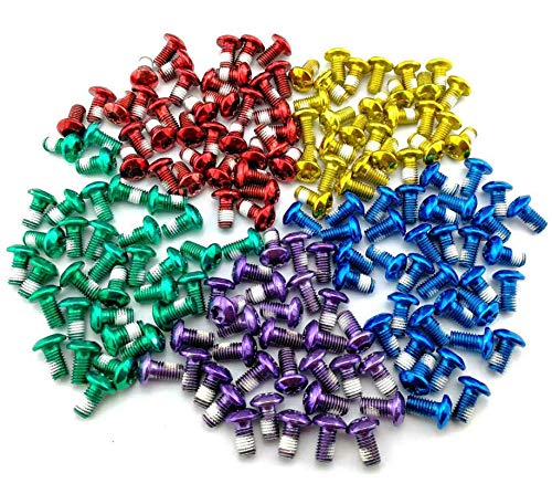 M5x9mm Alloy Steel Bicycle Brake Disc Screws - Red, 12 Pcs
