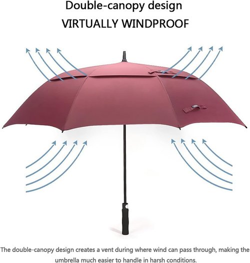 G4Free Golf Umbrella - Oversized 62-Inch Double Canopy | Windproof & Waterproof Design