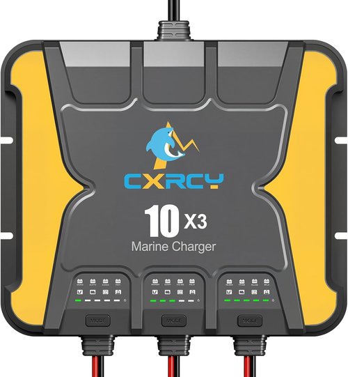 3 Bank Battery Charger 12V | 30A Waterproof Marine Charger & Maintainer for SLA/AGM, Lithium, Calcium & Deep-Cycle Batteries