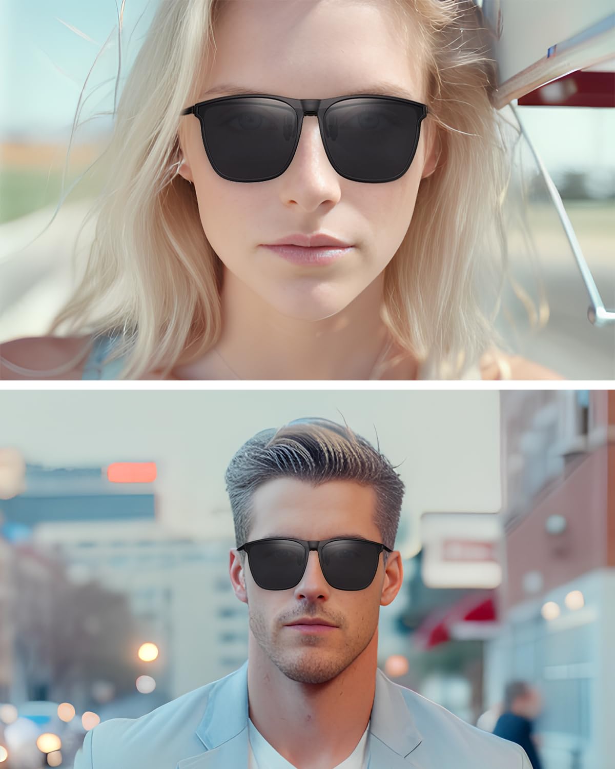 TERAISE Clip-on Driving Glasses Polarized Night Vision Sunglasses Flip Up Cat Eye Design, Anti-Glare UV400 for Outdoor