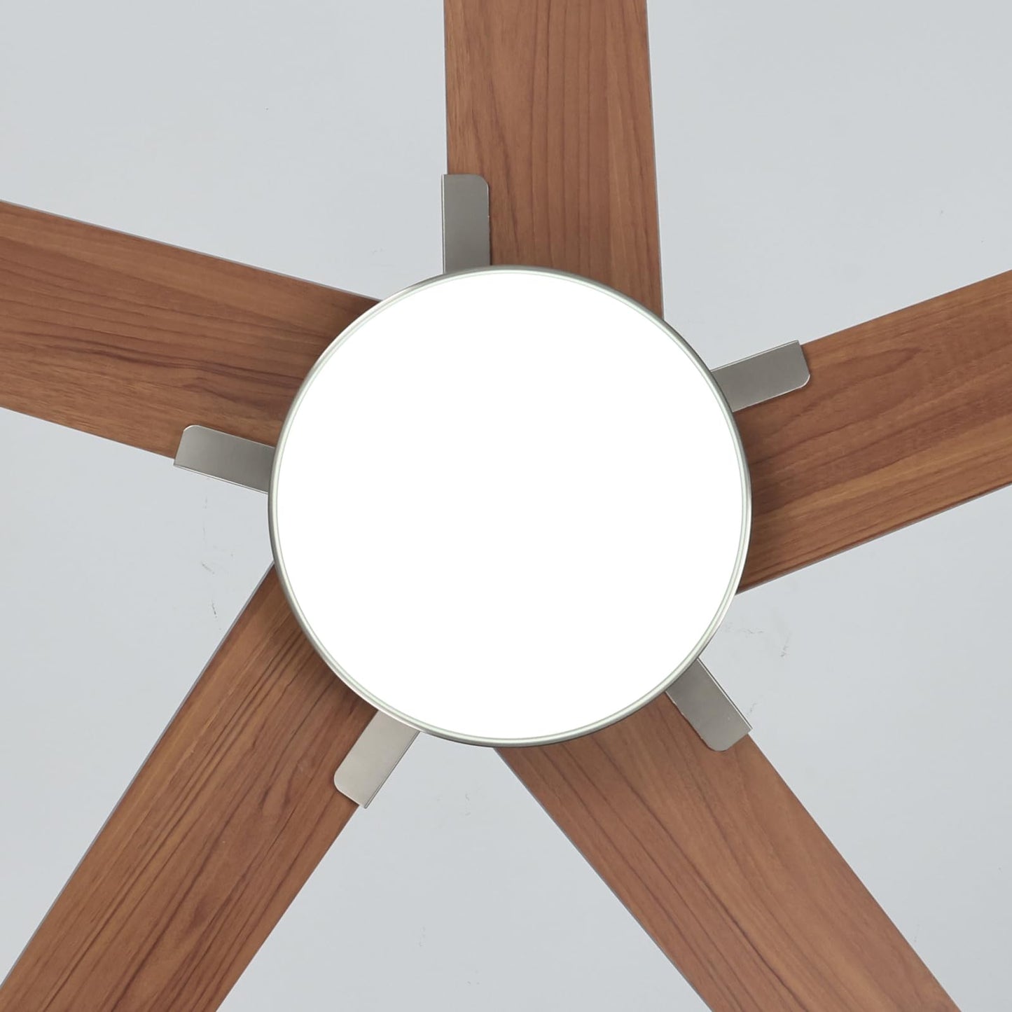 Fanbliss 44 Inch Ceiling Fans with Lights, Modern Nickel Ceiling Fan with Dimmable LED, 6 Speeds, Timer, Quiet Reversible DC Motor, Remote Control Ceiling Fan for Bedroom, Living Room and Kitchen