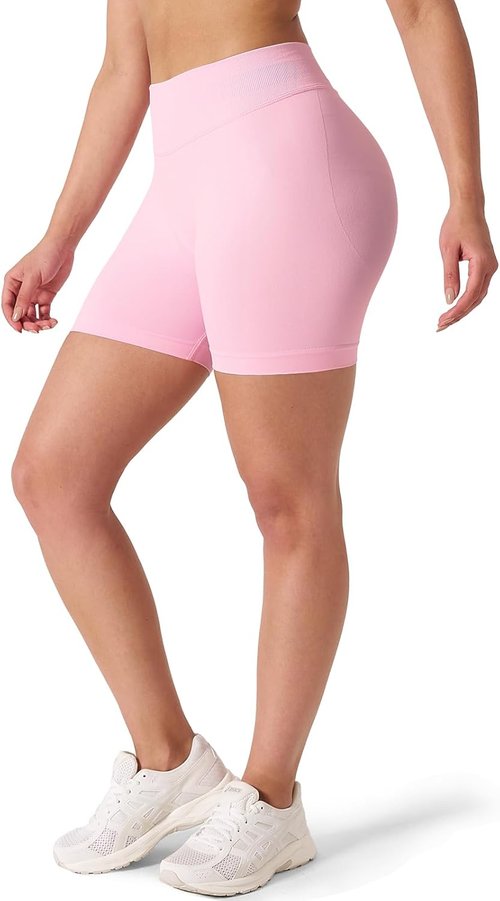 Kepblom High-Waisted Butt-Lifting Gym Shorts for Women - Seamless Spandex Yoga & Biker Shorts
