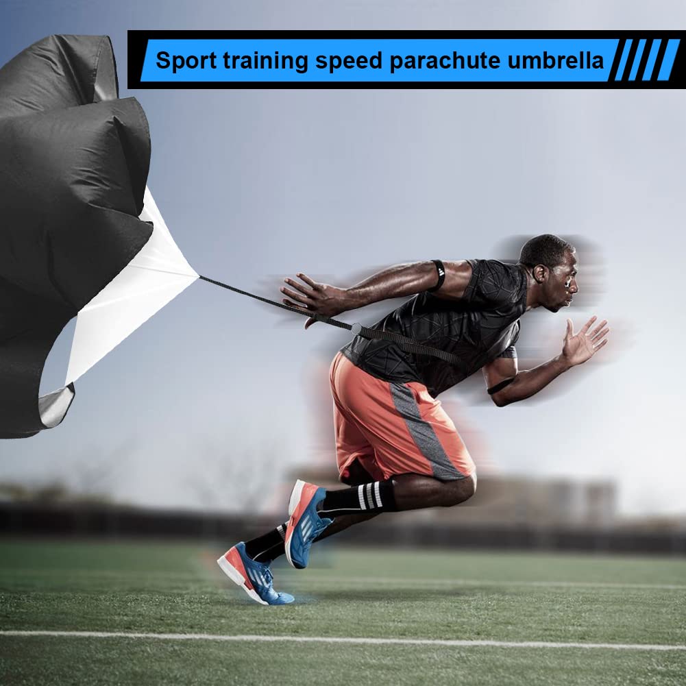 HOTOOLME Speed Agility Training Equipment Set - Includes Agility Ladder, Running Parachute, 8 Resistance Bands,20 Cones, 4 Hurdles, Jump Rope for Training Football, Soccer, Basketball Athletes