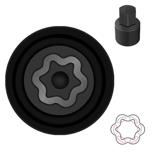 JEUCLEL D-Wheel Locking Nut Key Compatible with Toyota Models, Lexus, Tacoma, Wheel Lock Nut Socket Adapter, Anti-Theft Lug Removal Tool, Socket Remover Hand Repair Tool