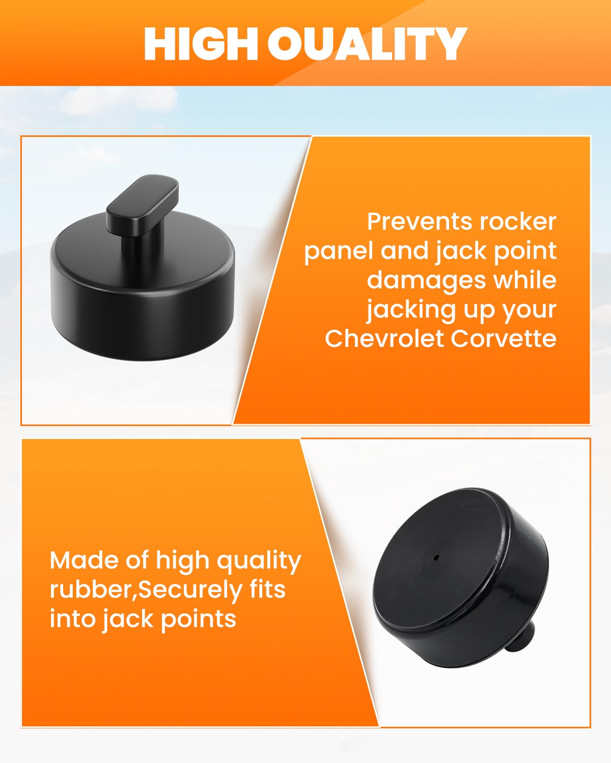 Seppicsa 4 Pcs Rubber Jack Pads Compatible with Corvette C5 C6 C7 C8, Corvette Lifting Pucks Floor Jack Lifting Puck Jack Pad Adapter, Frame Rail Protector