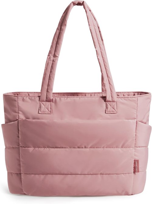 BAGSMART Tote Bag for Women - Lightweight Puffy Shoulder Handbag with Compartments for Travel & Work