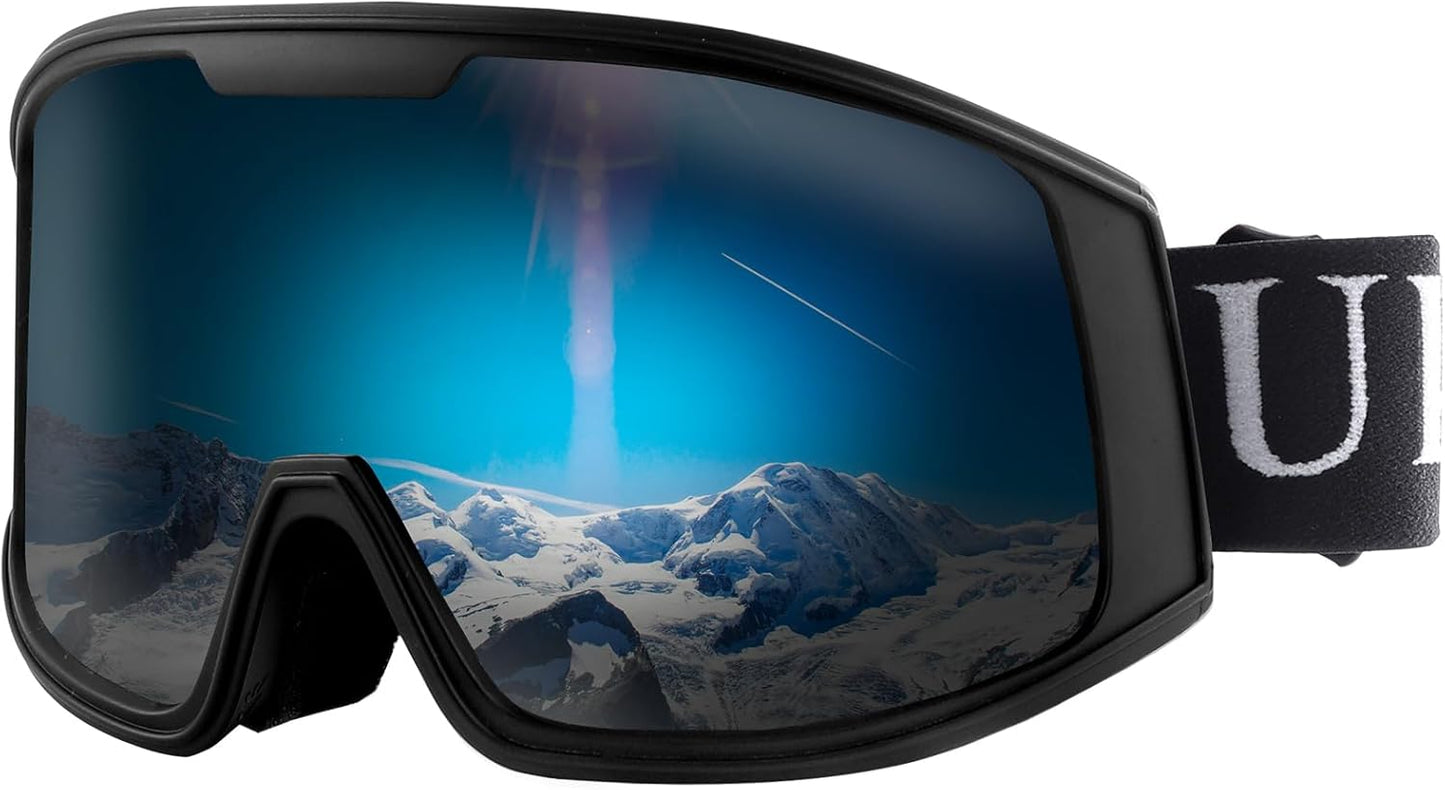 Ukoly Ski & Snowboard Goggles - HD Anti-Fog Lens, UV400 Protection, OTG Design for Men & Women