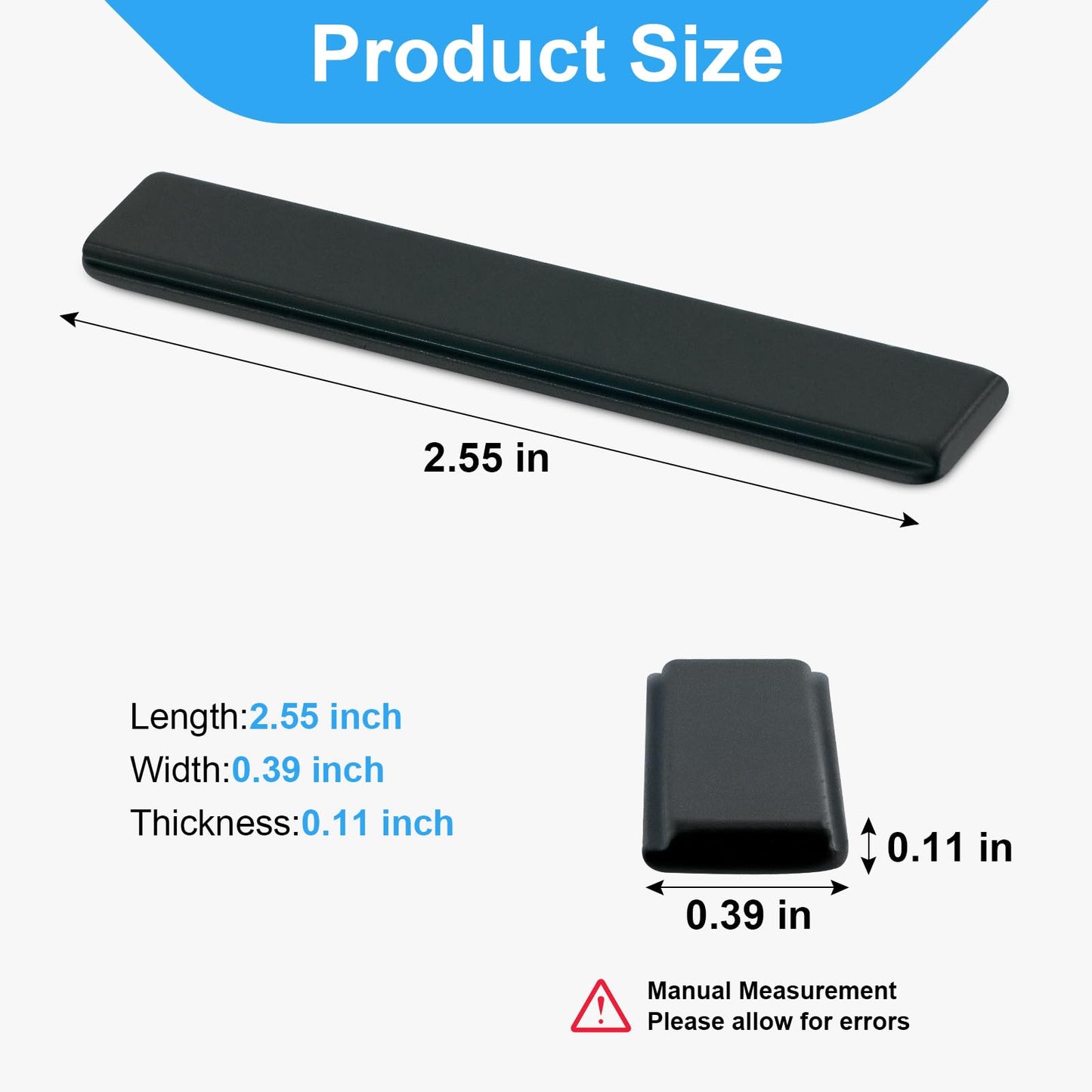 Glass Shower Magnet, 2.5" Shower Door Magnet Replacement Replacement for Swing Shower Doors (Black, 2 Pack)