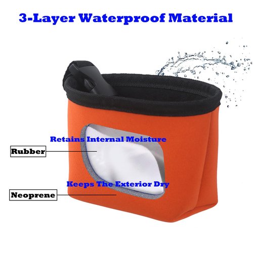MIFENDUCT Golf Ball Cleaner Bag Club Cleaning Kit Waterproof Golf Ball Washer Pouch with Detachable Clip, Portable Club Grooves Washer Pocket for Men Women (Orange)