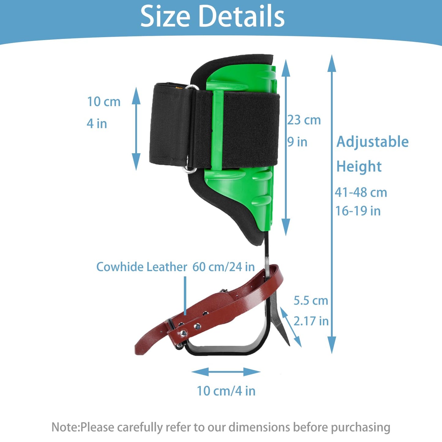 Ksdolip Adjustable Tree Climbing Spikes Set – Heavy-Duty Gear for Safe Climbing, Fruit Picking & Hunting | Steel Spikes & Secure Straps
