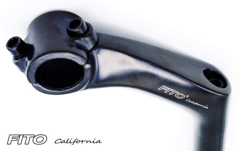 Stem - Fito Aluminum Alloy Handle Bar Stem - TWIN 2 BOLT - Gooseneck, Handle bar: 25.4mm, Frame: 22.2mm, for Beach Cruiser Bikes, BMX Bikes, Comfort Bikes, (Black)