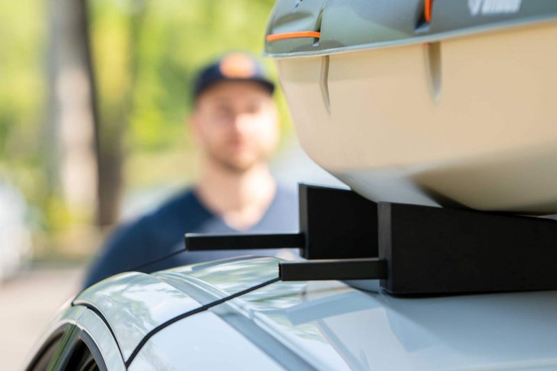 Pelican Adjustable Deluxe Foam Block Transport Roof Kayak Carrier Kit - Comes with Hood Trunk tie Down Loops and 6 tie Down Straps - Black/Turquoise