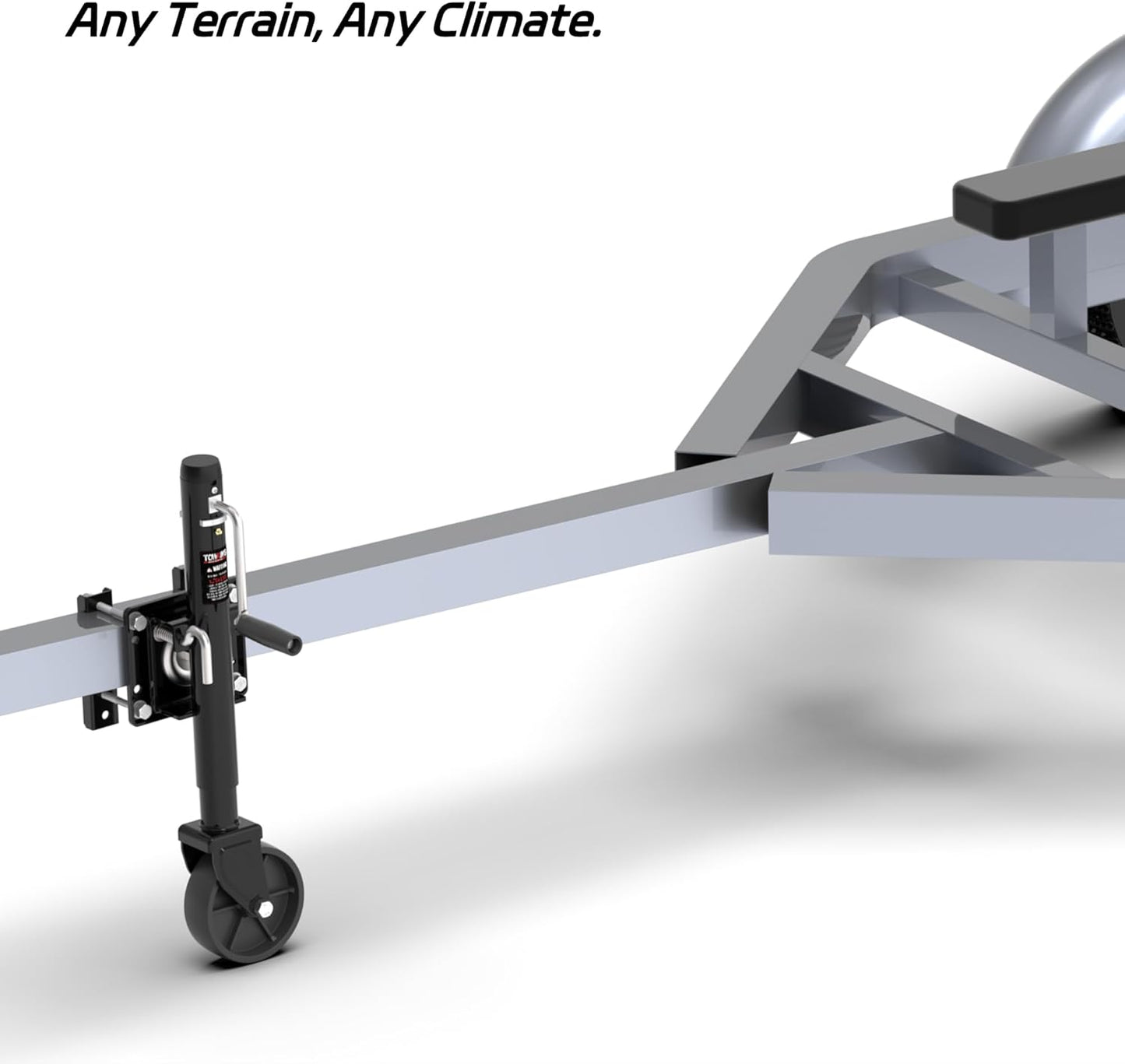 Trailer Jack 1200 lbs by [Brand Name] - 10" Lift with Wheel | Bolt-On Tongue Jack for RVs, Boats, Trailers