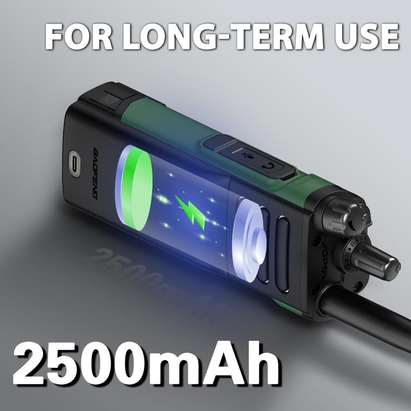 BAOFENG DM32 UV32 Battery High Capacity Replacement 2500mAh Battery with USB-C Charging Cable for Ham Radio Compatible DM-32UV UV-32 Series Two-Way Radio Walkie Talkies Accessories,2Pack
