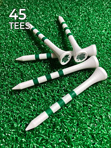 Shamrock Golf Tees - 3-1/4" Natural Hardwood, Green