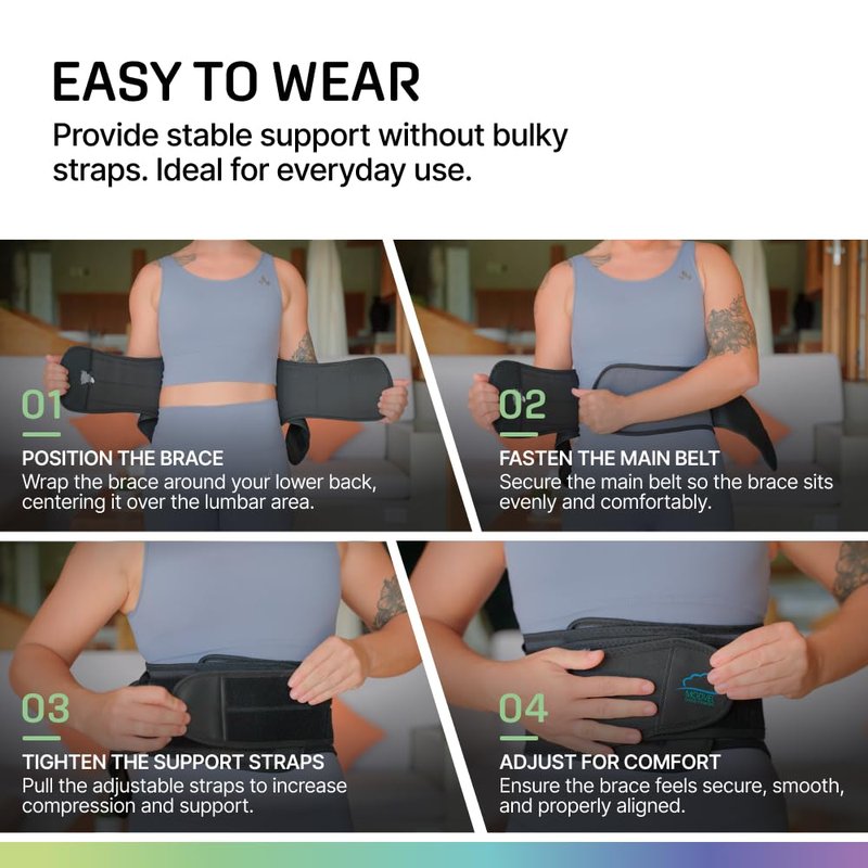 Modvel Lower Back Brace for Men and Women – Back Support Belt for Pain Relief, Herniated Disc, Sciatica, Scoliosis – Lumbar Compression Brace.